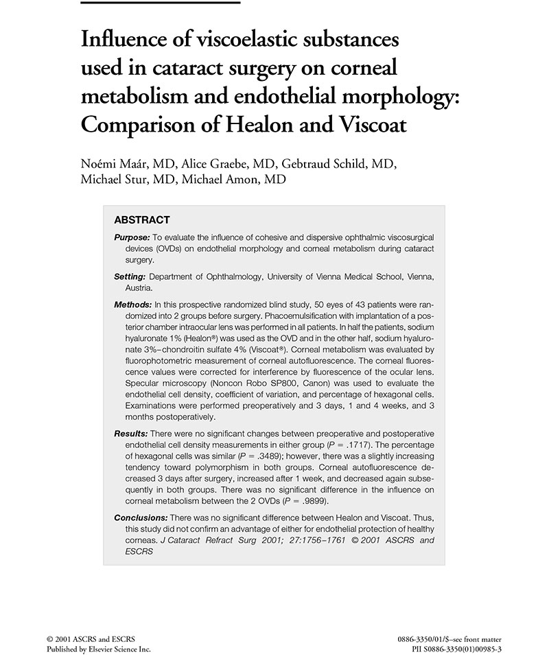 Influence of viscoelastic substances used in cataract surgery on corneal metabolism and endothelial morphology Comparison of.jpg